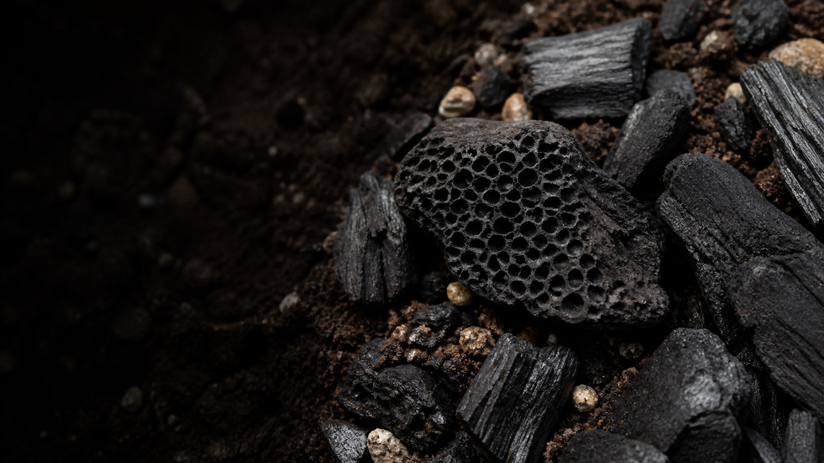 โครงสร้างวัสดุ Biochar ที่มีรูพรุน