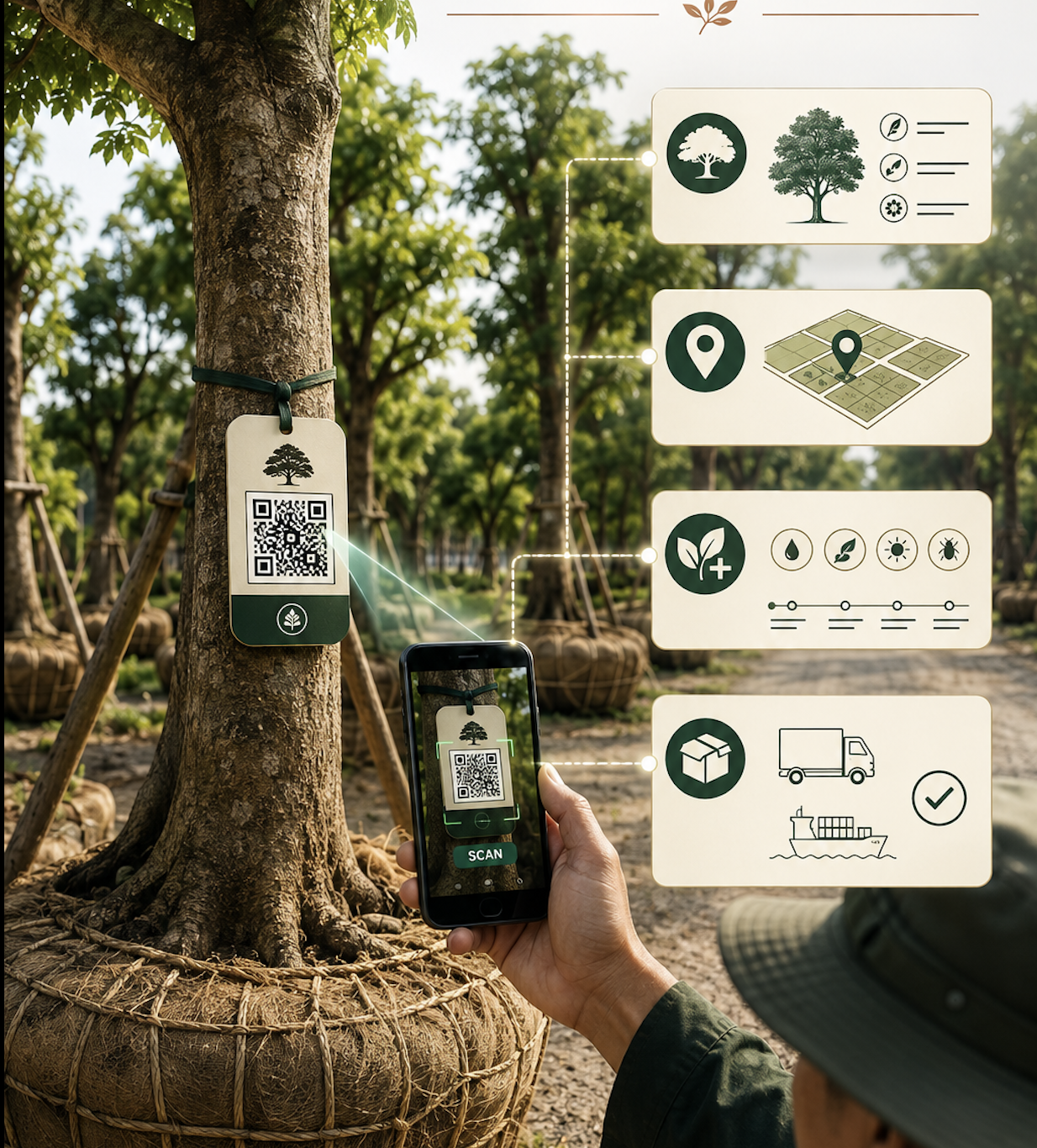 การสแกน QR เพื่อติดตามข้อมูลไม้ล้อม Good Seed